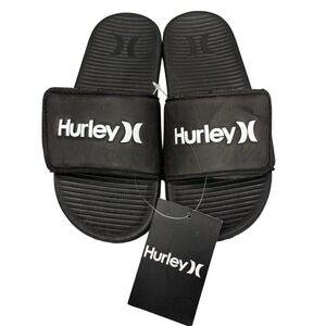 Hurley Kids‎ Black Slide Sandals Cushioned Slip On Sz 13 / #S8208